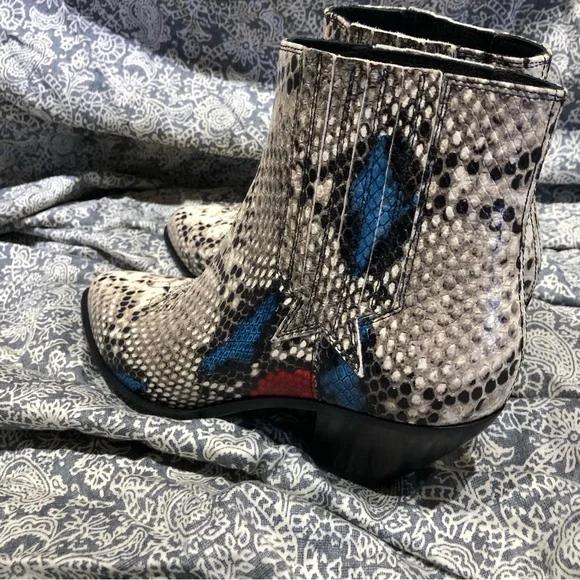 Golden Goose boots Sunset leather ankle snake skin bootie 37 6 6.5 - Picture 2 of 13